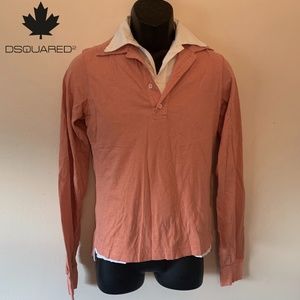 D Squared Double Layer Rugby Shirt Medium 100% cotton Purposefully distressed